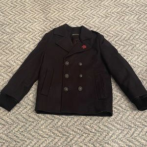 ZADIG & VOLTAIRE Size 6 Boys Wool Pea Coat. Double breasted with lapel pin.